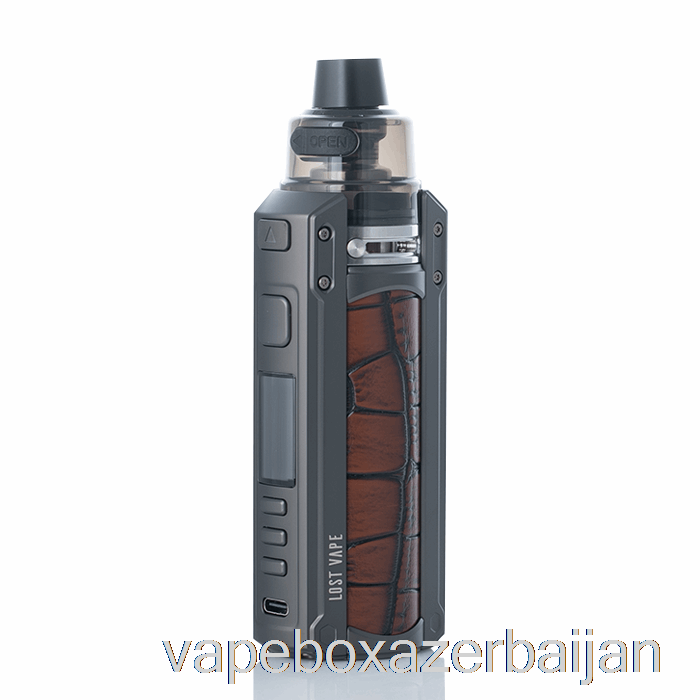 Vape Smoke Lost Vape URSA QUEST 100W Pod Mod Kit Gunmetal / Crocodile Leather